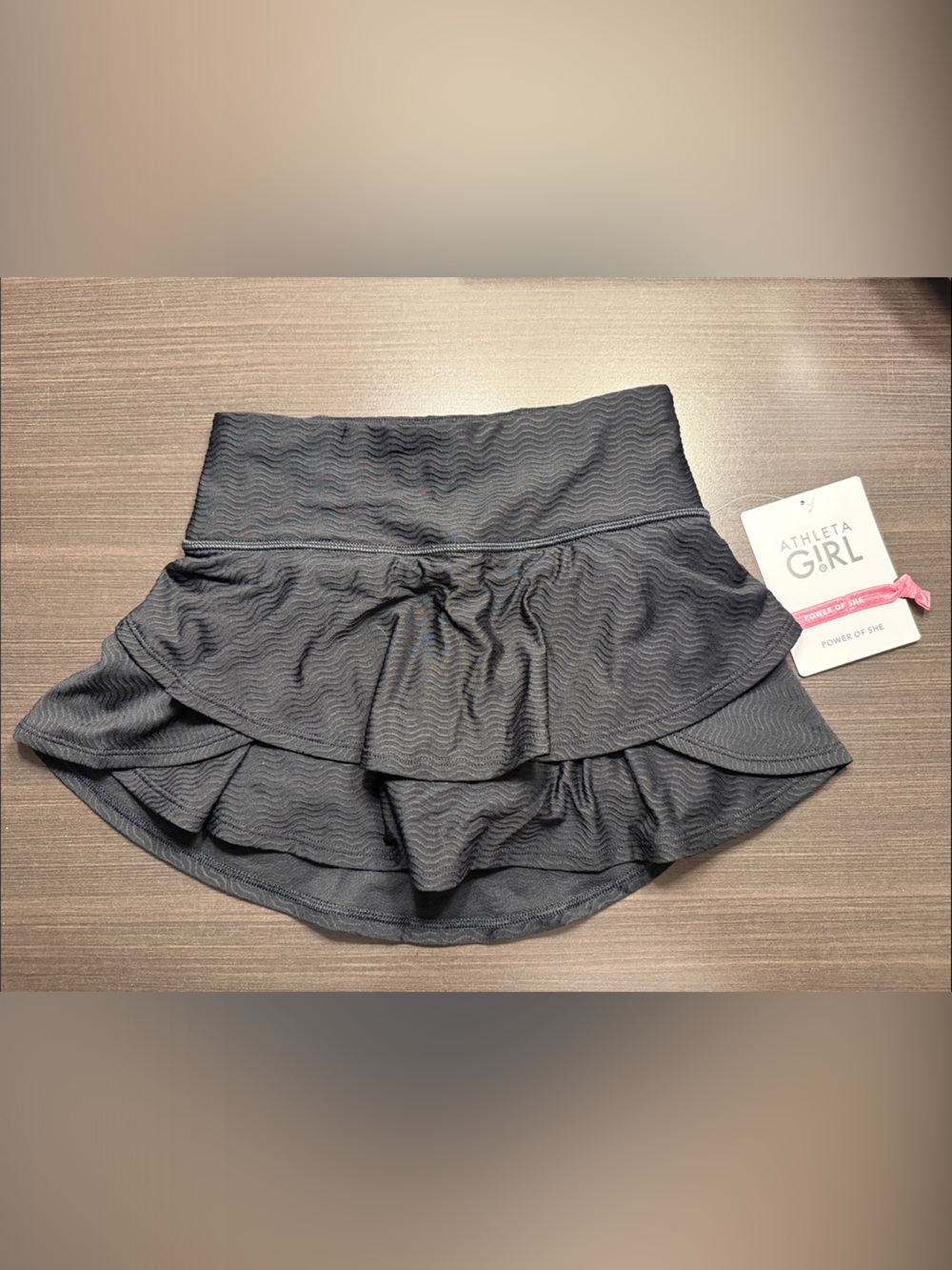 Athleta Black Layered Ruffle Skirt